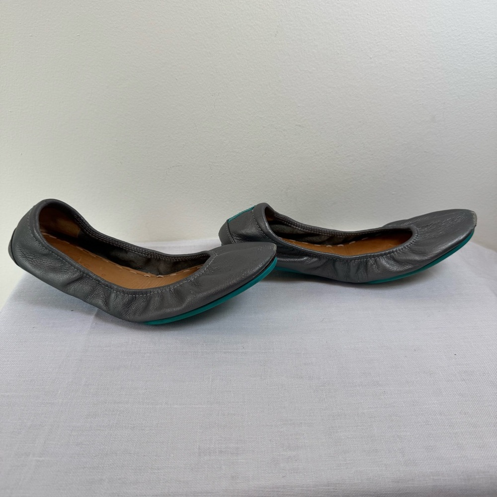 Tieks Silver Ballet Flats Metallic Office Party Wedding Event Summer 0043 - Picture 3 of 17
